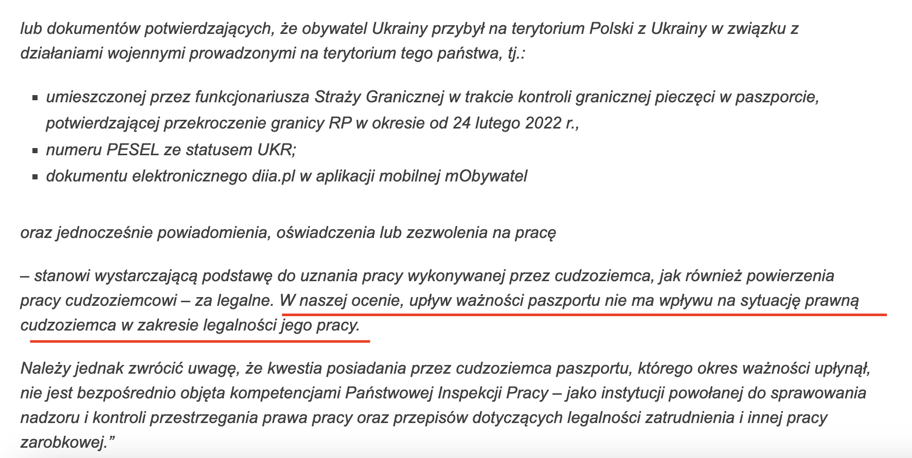 чи можна працювати у Польщі коли закінчився закордонний паспорт