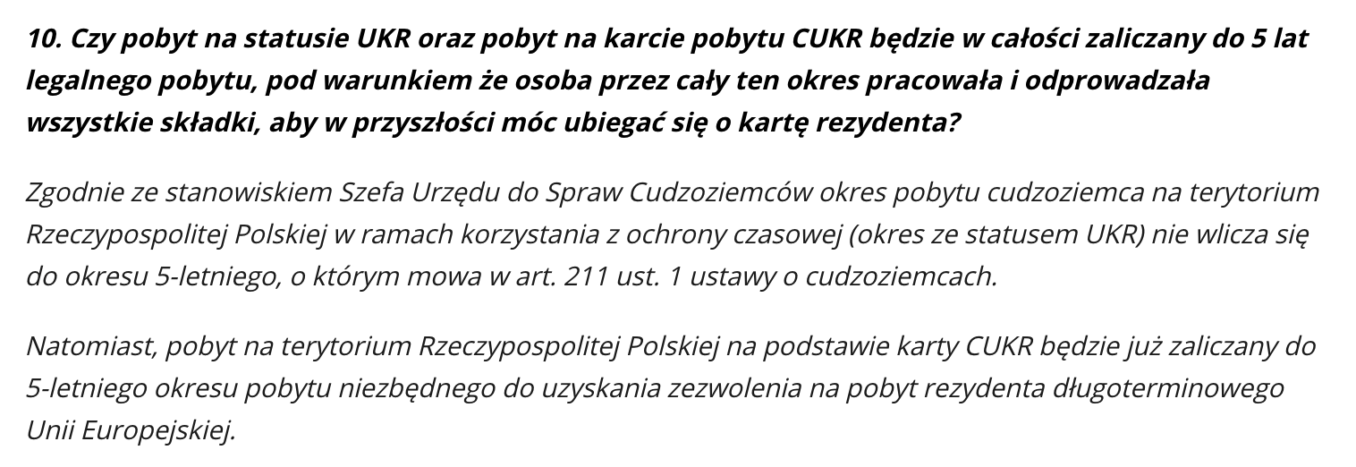 чи буде зараховано період перебування на статусі УКР на карту резидента