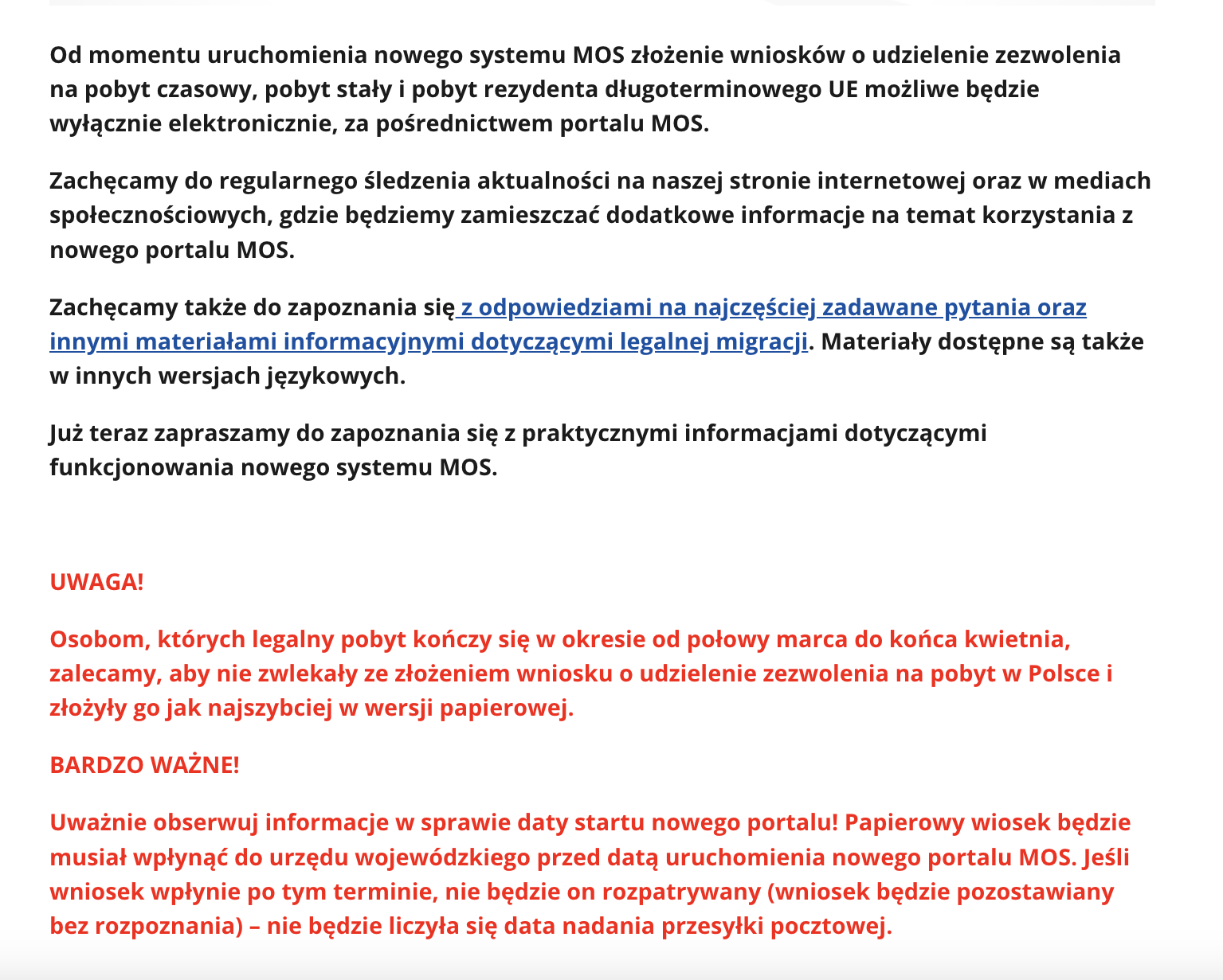 онлайн подача на карту побиту у Варшаві електронна система подачі на карту через МОС MOS