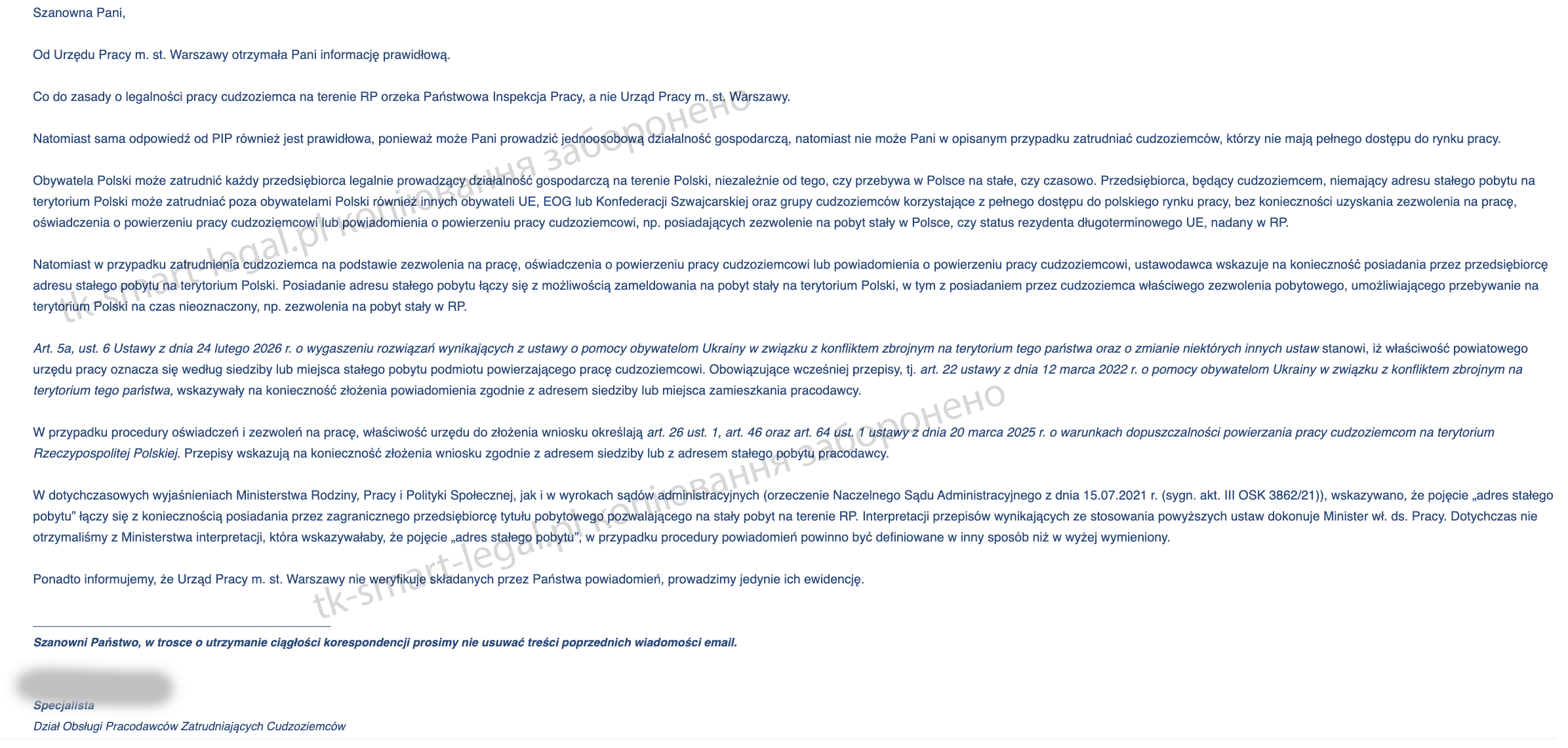 чи можна працевлаштувати українця на фоп у Польщі JDG для громадян України наем сотрудников